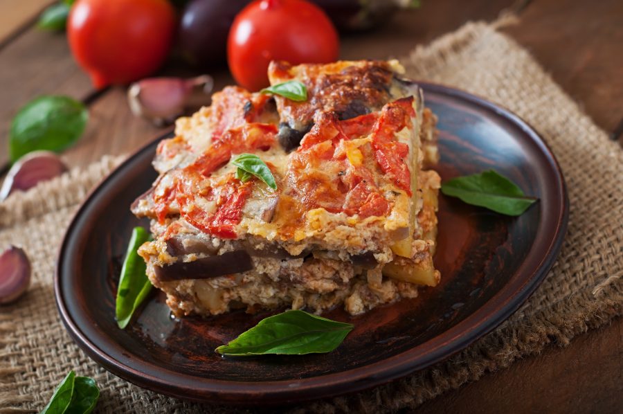 Lasaña vegetal de berenjena y tofu ahumado